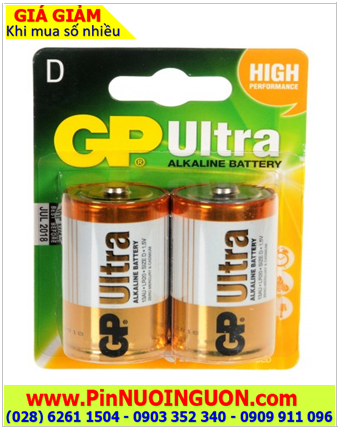 GP 13A-U2, LR20, MN1300; Pin đại GP 13A-U2, LR20, MN1300 Ultra Alkaline 1.5v |TẠM HẾT HÀNG